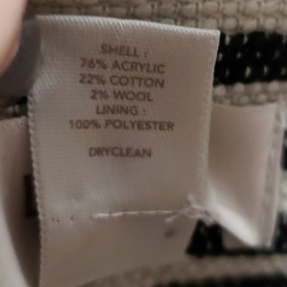 Ann Taylor LOFT Striped Zip Up Jacket Textured - Picture 4 of 5